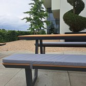 LuLu- Set de 2 coussins table pique-nique - Coussins banc pique-nique 150 x 30 cm - épaisseur 4 cm |Gris | Coussin d'extérieur hydrofuge