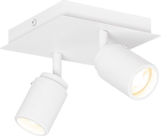 QAZQA ducha - Moderne Plafondlamp en wandlamp voor badkamer - 2 lichts - L 17 cm - Wit -