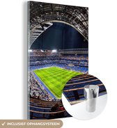 Glasschilderij - Voetbalveld - Voetbalstadion - Sport - Architectuur - Spanje - Schilderij glas - Woondecoratie - 120x180 cm - Glazen schilderij - Foto op glas