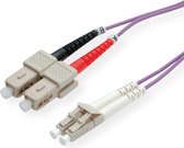 Câble FO 50/125µm, LC/SC, OM4, violet, 1 m