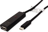 VALUE Câble d'extension USB 2.0 avec répéteur actif, A - C, noir, 10 m