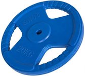 Gorilla Sports Gewichtsschijf - Halterschijf - 20 kg - Gripper Gietijzer (rubber coating) - 30 mm