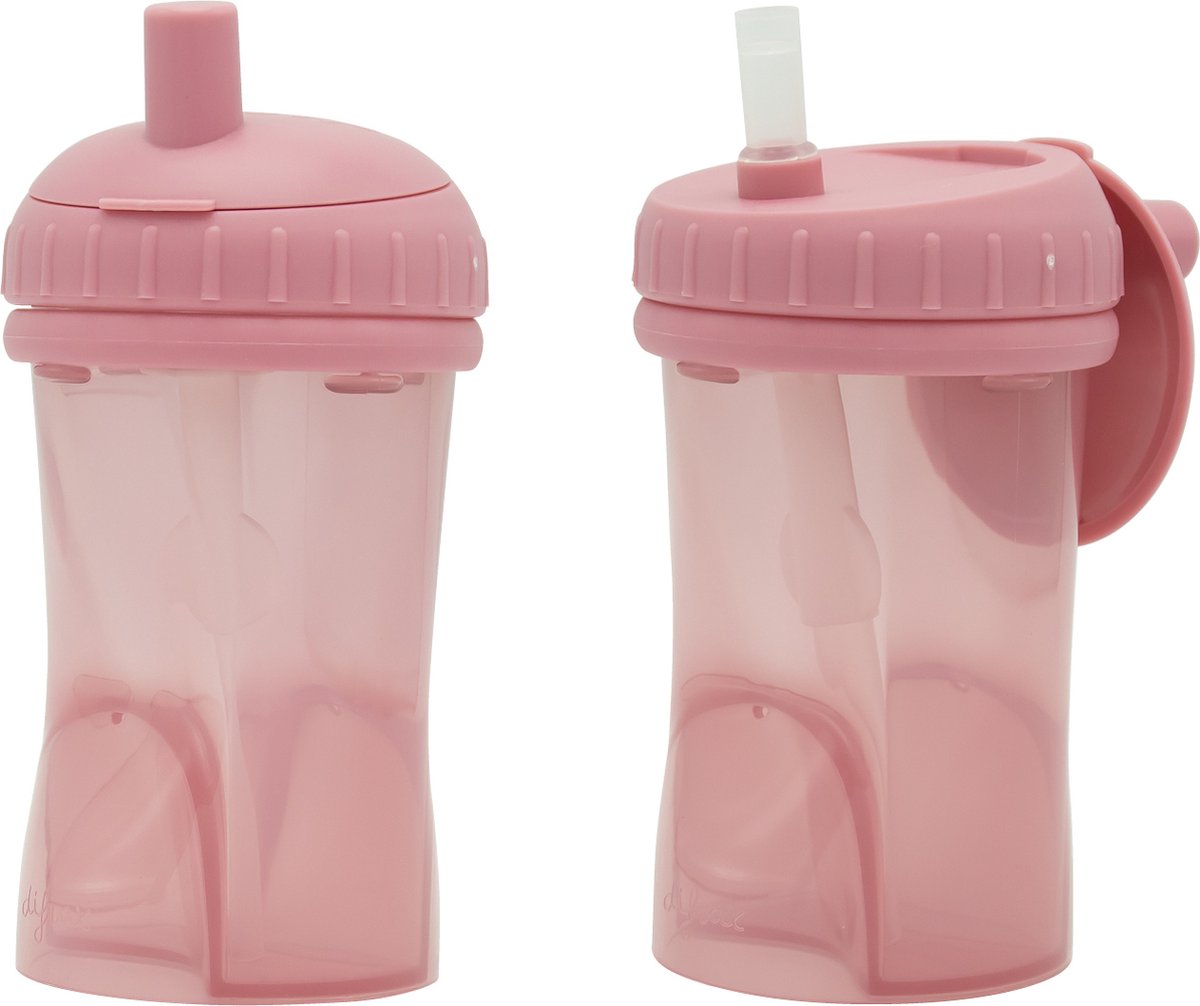 Goedkoopste Difrax Rietjesbeker - Antilek - 250 ml - Raspberry- 2 stuks