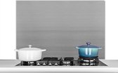Spatscherm keuken 100x65 cm - Kookplaat achterwand Metaal print - Zilver - Lijn - Grijs - Structuur - Muurbeschermer - Spatwand fornuis - Hoogwaardig aluminium - Alternatief voor glazen spatscherm