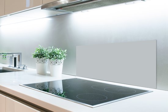 Spatscherm keuken 80x40 cm - Kookplaat achterwand Interieur - Grijs - Licht - Muurbeschermer - Spatwand fornuis - Hoogwaardig aluminium