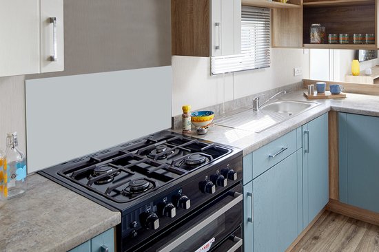 Spatscherm keuken 80x40 cm - Kookplaat achterwand Interieur - Grijs - Licht - Muurbeschermer - Spatwand fornuis - Hoogwaardig aluminium