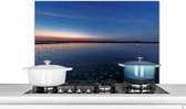 Spatscherm keuken 90x60 cm - Kookplaat achterwand Vuurtoren - Water - Lucht - Muurbeschermer - Spatwand fornuis - Hoogwaardig aluminium