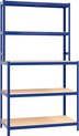 vidaXL-Werktafel-5-laags-met-schappen-staal-en-bewerkt-hout-blauw
