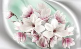 Papier peint photo Polaire | Magnolia, Fleurs | Argent | 368x254cm (lxh)