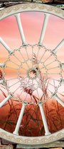 Deursticker Muursticker Natuur | Roze, Bruin | 91x211cm
