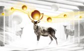 Deer Spheres Abstract Photo Wallcovering
