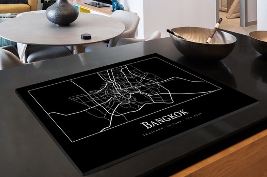 KitchenYeah® Inductie beschermer 81.6x52.7 cm - Bangkok - Kaart - Stadskaart - Plattegrond - Kookplaataccessoires - Afdekplaat voor kookplaat - Inductiebeschermer - Inductiemat - Inductieplaat mat