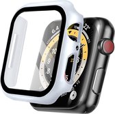 iMoshion Screen Protector Geschikt voor Apple Watch Series 7 / 8 / 9 - 45 mm - Zilver - iMoshion Full Cover Hard Case / Hoesje - Zilver