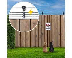 Katten Schrikdraad Set voor op de Schutting - S6 (Solar) - 50 m