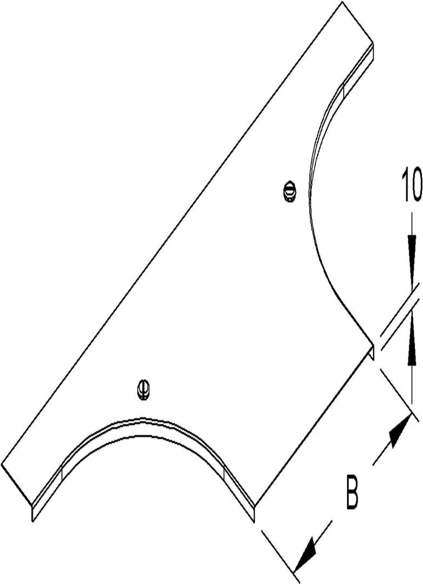Niedax Kleinhuis kabelgoot deksel T-stuk inclusief draaisluiting voor 70mm breed (161571)