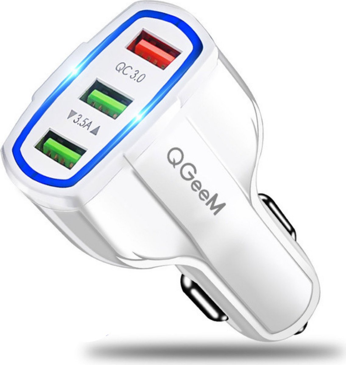 Goedkoopste Autolader USB - 3 poorten - Sigarettenaansteker USB oplader auto - Snel opladen - Auto oplader USB - Wit
