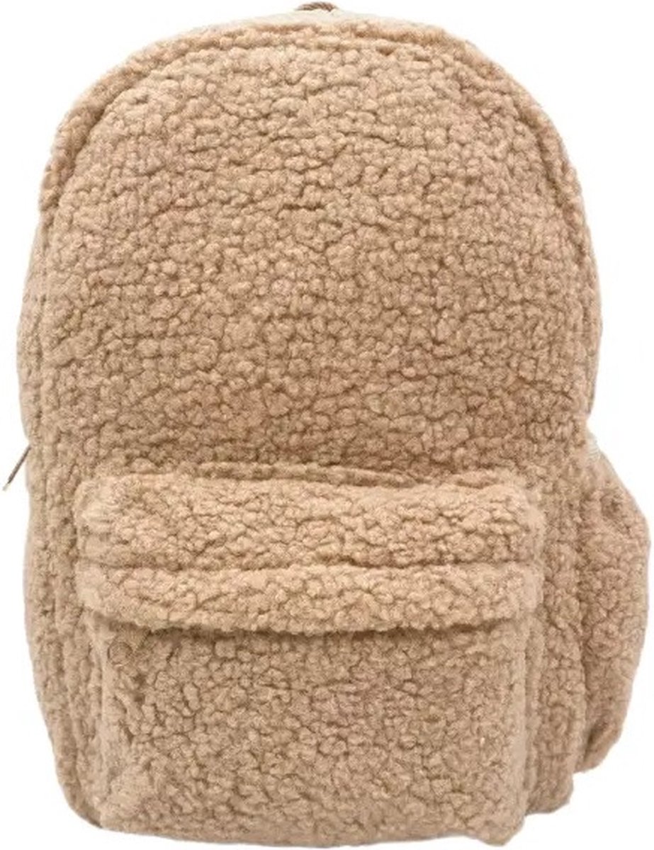 Teddy Rugzak Peuter & Kleuter 2-6 Jaar – Lichtbruin – Zachte Kinder Rugtas – Schooltas & Dagrugzak – Compact 10L – 30x20x10 cm