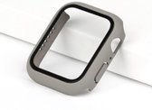 Full Cover Tempered Glass Screen Protector Cover Case Bumper Hoesje Geschikt Voor Apple Watch Series 7/8 45 mm - grijs
