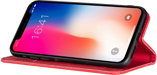 Apple iPhone X/ XS Rico Vitello Magnetic Wallet case/book case cover couleur Rouge