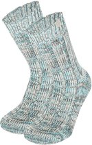 Apollo - Huissokken Dames - Natural Wol - Blauw - Maat 39/42 - Wollen sokken dames
