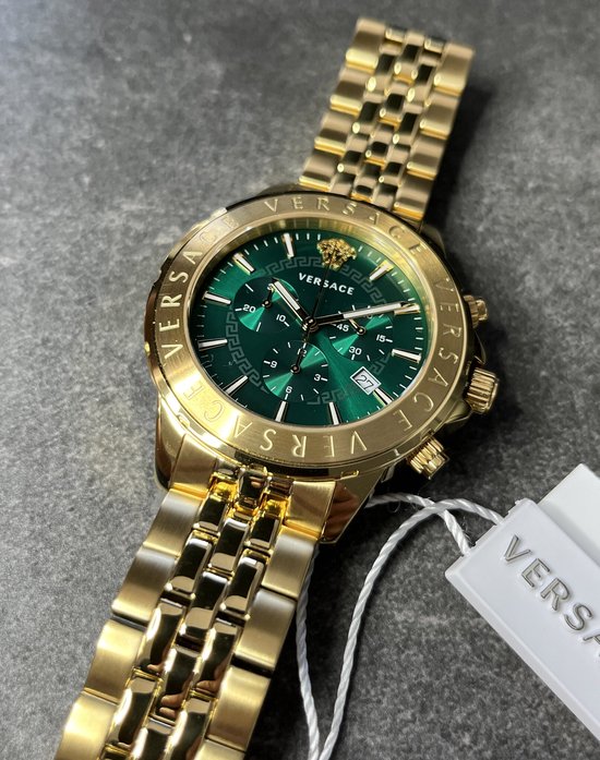 Versace VEV600619 Chrono Signature heren horloge goud 44 mm | bol