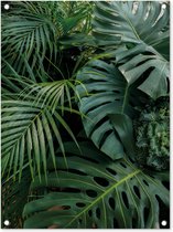 Tuinschilderij Planten - Jungle - Bladeren - Tropisch - 60x80 cm - Tuinposter - Tuindoek - Buitenposter