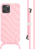 iMoshion Hoesje Met Koord Geschikt voor iPhone 12 Pro / 12 - iMoshion Siliconen design hoesje met koord - Roze / Retro Pink
