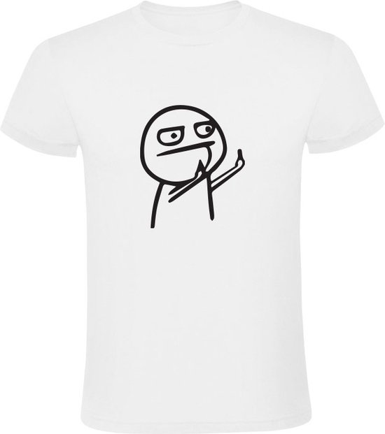 Poppetje met middelvingers Heren T-shirt - meme - grappig