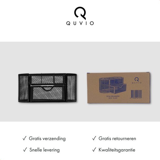 QUVIO de bureau / Accessoires de bureau / Organisateur de bureau plumier / Organisateur de bureau / Pen tray / Pen tray / Porte-stylo - 9 compartiments - Acier