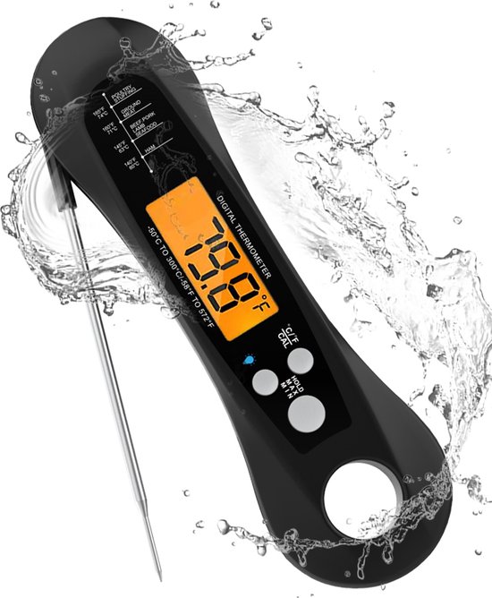 Digitale Thermometer voor Keuken – Koken, Melk, Vlees, BBQ, Water, Thee – Voor Binnen en Buiten - Vastar
