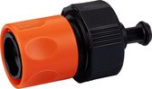 BLACK+DECKER Tuinslang Snelkoppeling - met Waterstop - 5/8'-3/4' - ⌀16-19 mm - Kunststof - Zwart/ Oranje