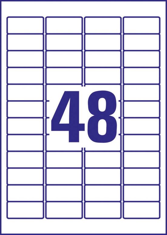 Avery-Zweckform Adresetiketten J4791-25 (N/A ),Wit, Rechthoek, Afgeronde hoeken, 1200 stuk(s), Permanent - Avery-Zweckform