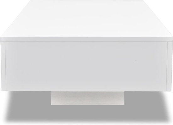 Table basse vidaXL - 115 x 55 x 31 cm - MDF - Blanc brillant