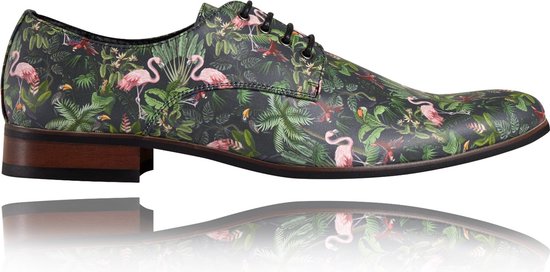 Wild Jungle - Maat 40 - Lureaux - Kleurrijke Schoenen Voor Heren - Veterschoenen Met Print