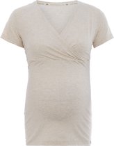 Baby's Only - Zwangerschaps T-shirt Glow Ecru - Voedingstop gemaakt uit 96% viscose en 4% elastaan - Shirt met borstvoedingsfunctie - XL