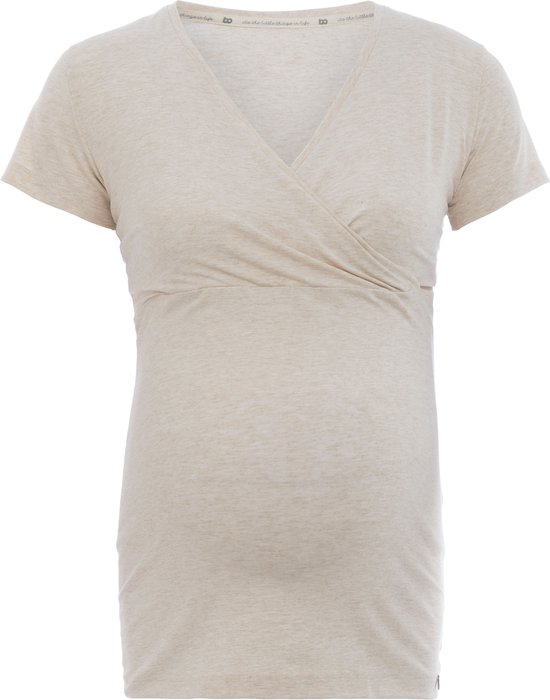 Baby's Only - Zwangerschaps T-shirt Glow Ecru - Voedingstop gemaakt uit 96% viscose en 4% elastaan - Shirt met borstvoedingsfunctie - XL