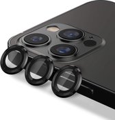 Casemania Camera Lens Glas Geschikt voor Apple iPhone 12 Pro - Gehard Glas Camera Protector - Zwart