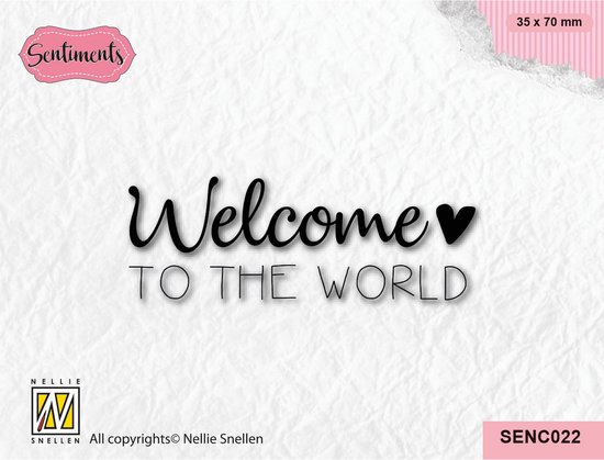 SENC022 - clearstamp Nellie Snellen - texte anglais - bébé - Bienvenue au  monde - avec... | bol.com