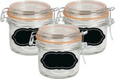 Weckpot/inmaakpot - 4x - 200 ml - glas - met beugelsluiting - incl. etiketten