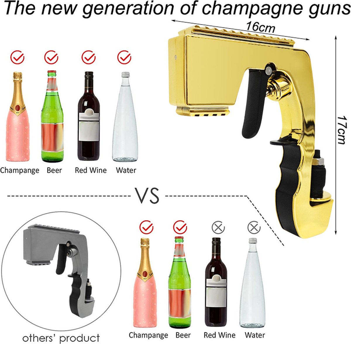 Pistolet à bière, pistolet pulvérisateur de champagne, pistolet à