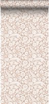 ESTAhome behangpapier bloemmotief terracotta roze - 139330 - 0,53 x 10,05 m