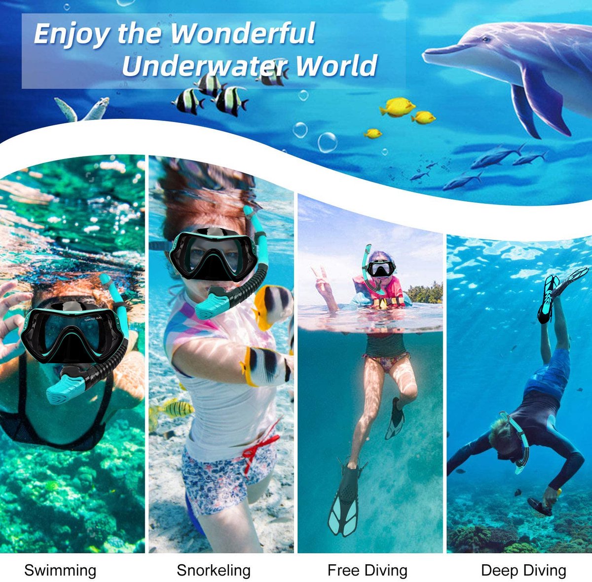 Masque de plongée sous-marine et lunettes de snorkeling gratuites Masque de plongée sous-marine et lunettes de snorkeling gratuites