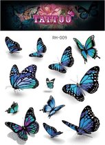 Tatouage Papillon 3D - Tatouage Amovible - Tatouage Temporaire - Tatouages ​​Collants - Tatouages ​​outfit Festival - Tatouages ​​Temporaires Adultes Enfants Filles - Faux Faux Tatouages ​​- 15 cm x 10,5 cm