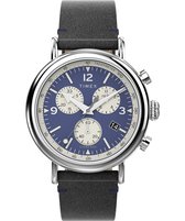 Timex Standard Chrono TW2V71100 Horloge - Leer - Zwart - Ø 40 mm