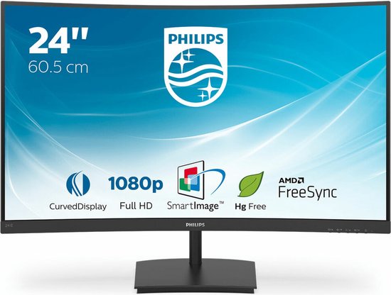 Philips 241E1SC - Full HD Curved Monitor - FreeSync - 75hz - 24 inch