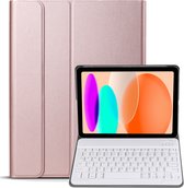 Hoesje Geschikt voor iPad 2022 Hoesje Toetsenbord Hoes - Hoes Geschikt voor iPad 10 Keyboard Case Book Cover - Rosé goud