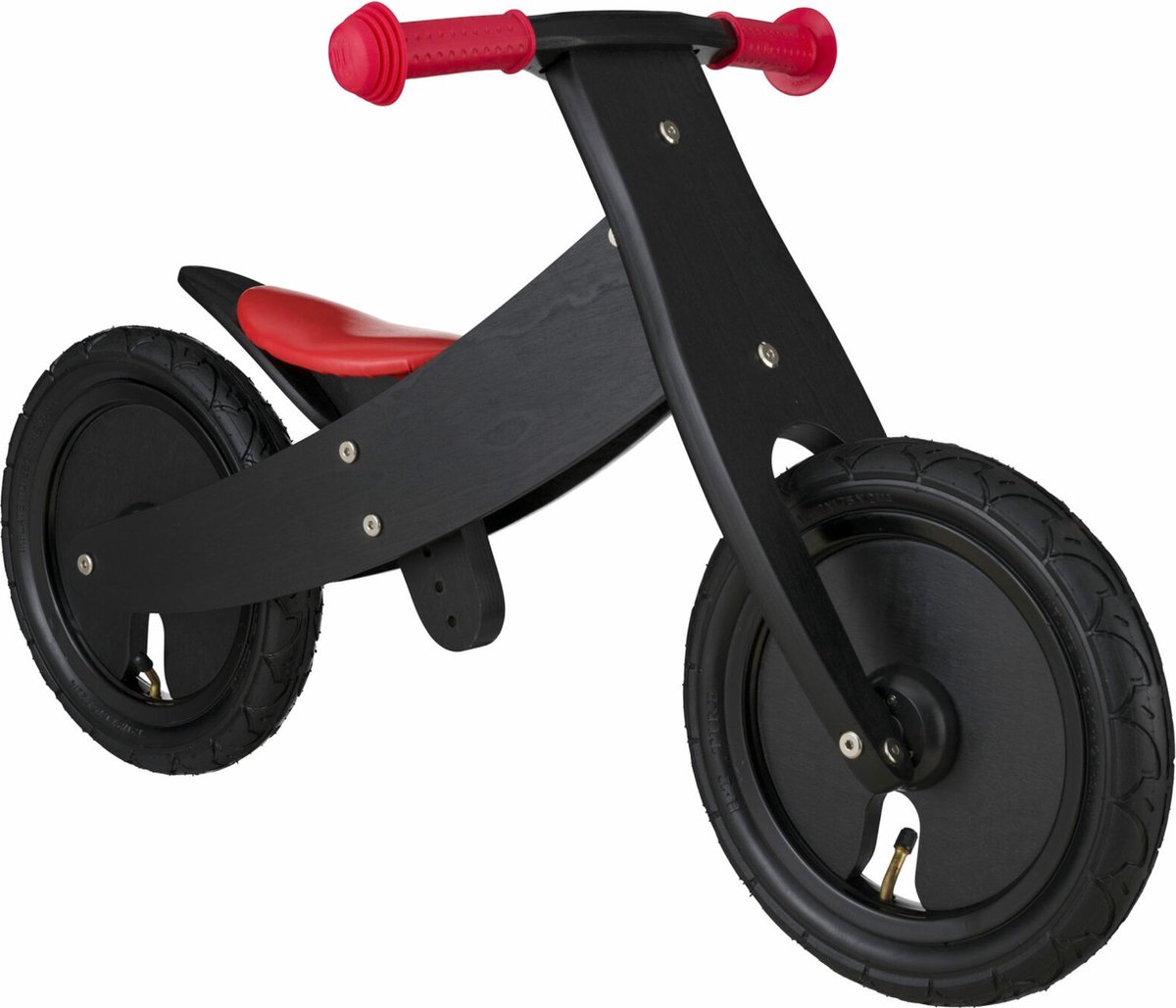 Bikestar houten 2 in 1 meegroei loopfiets 12 inch zwart
