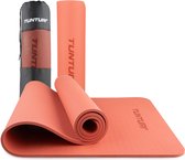 Tunturi Yoga Mat 8mm - Pilates mat - Extra dikke fitness mat - 183x61x0,8 cm - Incl Draagtas - Ecologisch materiaal - Eenvoudig te reinigen - Rosé Goud
