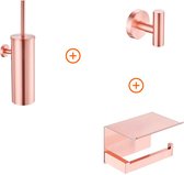Toilet accessoires set Mat rosé goud design