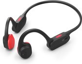 Philips TAA5608 Casque de sport ouvert sans fil - Écouteurs de sport à conduction osseuse - IP66 résistant à la poussière et à l'eau - Série GO - Zwart avec rouge